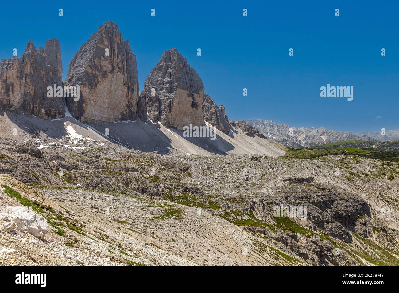 Drei Pfirsiche Lavaredo Stockfoto