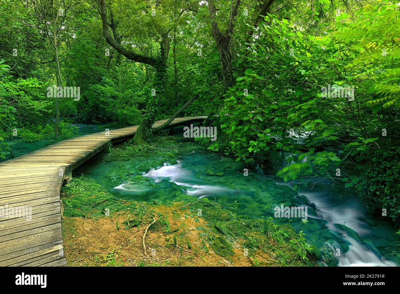 Aussichtspfad zum Naturpark krka kroatisches Forward-Konzept Relax Enjoy Stockfoto