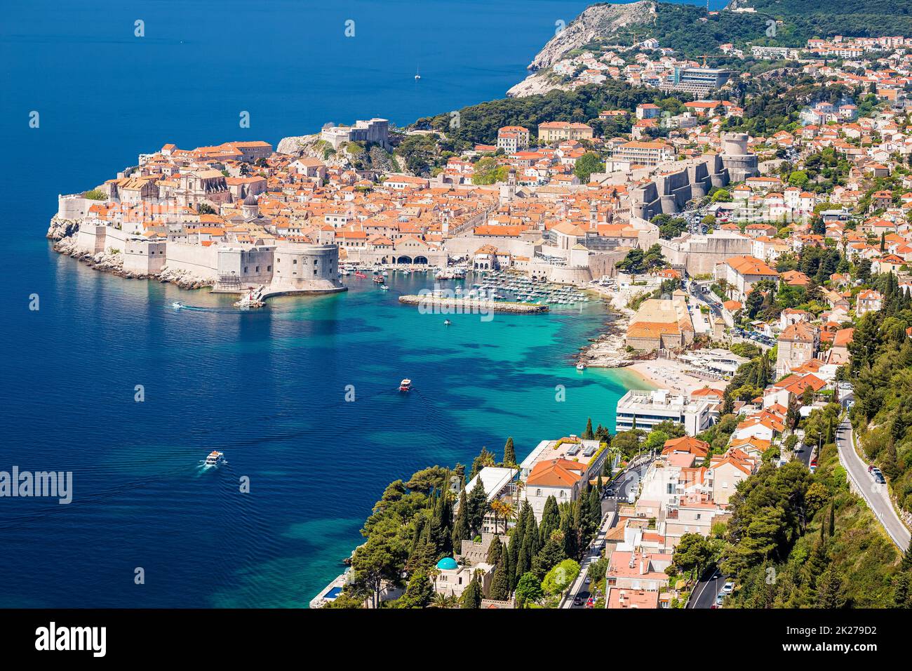 Dubrovnik. Das berühmteste Touristenziel in Kroatien mit Panoramablick Stockfoto