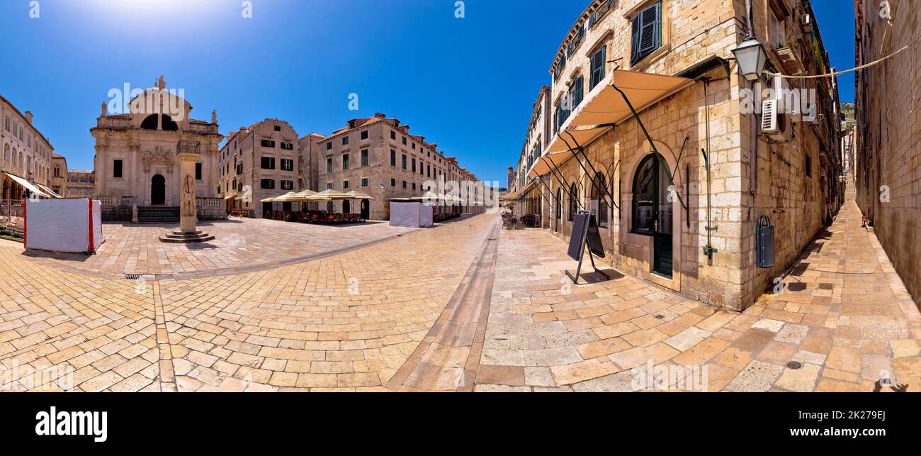 Dubrovnik. Berühmte Stradun Street in Dubrovnik mit Panoramablick Stockfoto