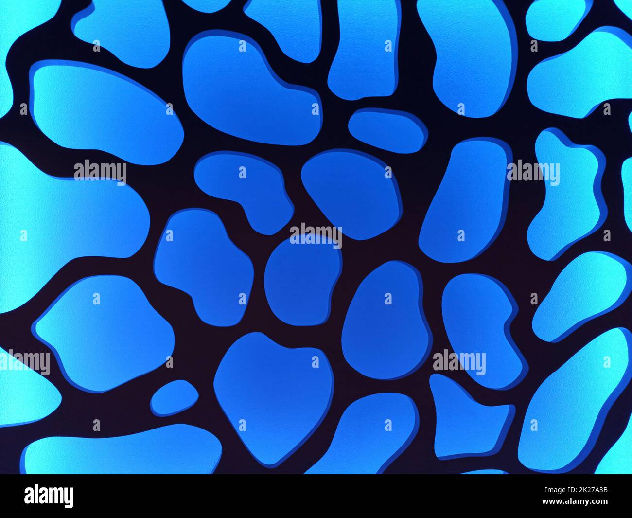 Blauer abstrakter Hintergrund mit hellen Punkten. Verschwommene Abstraktion Stockfoto