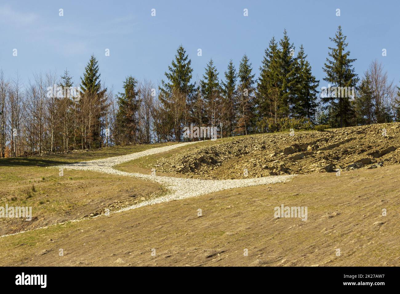 Der Bergsteinpfad Stockfoto