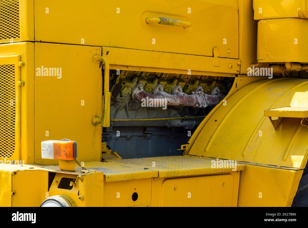 Traktor, in einer Zeile stehen. Landwirtschaftliche Maschinen. Stockfoto