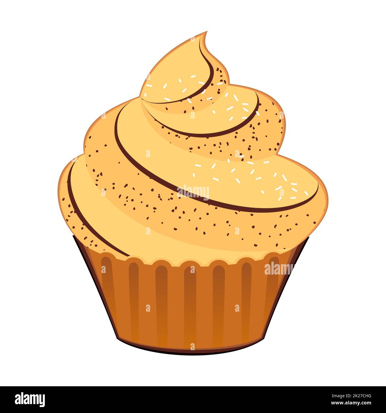 Realistische, kleine Cremekuchen vor weißem Hintergrund - Vektor Stockfoto