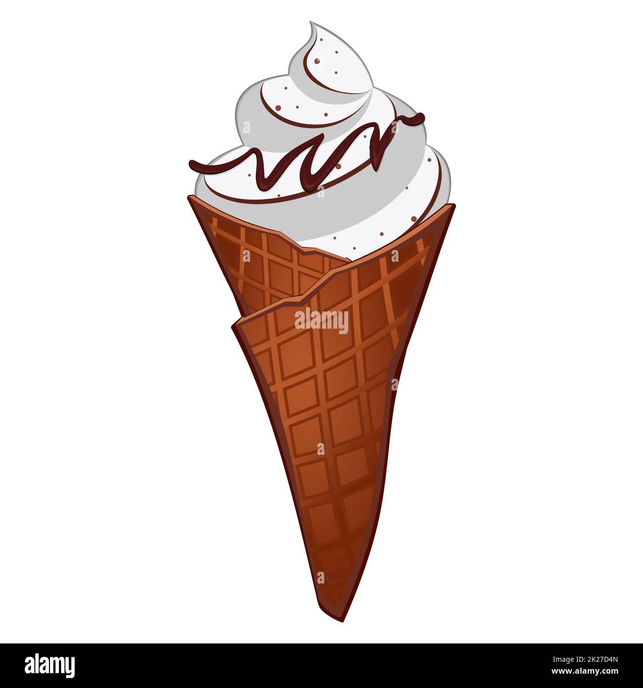 Realistisch schöne Eiskrem auf weißem Hintergrund - Vektor Stockfoto