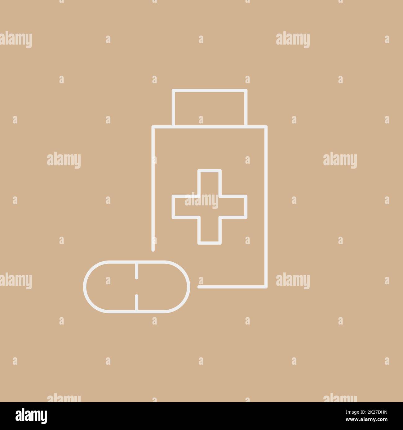 Symbole für die Linie Psychotherapie und Psychologie. Einfach Stockfoto