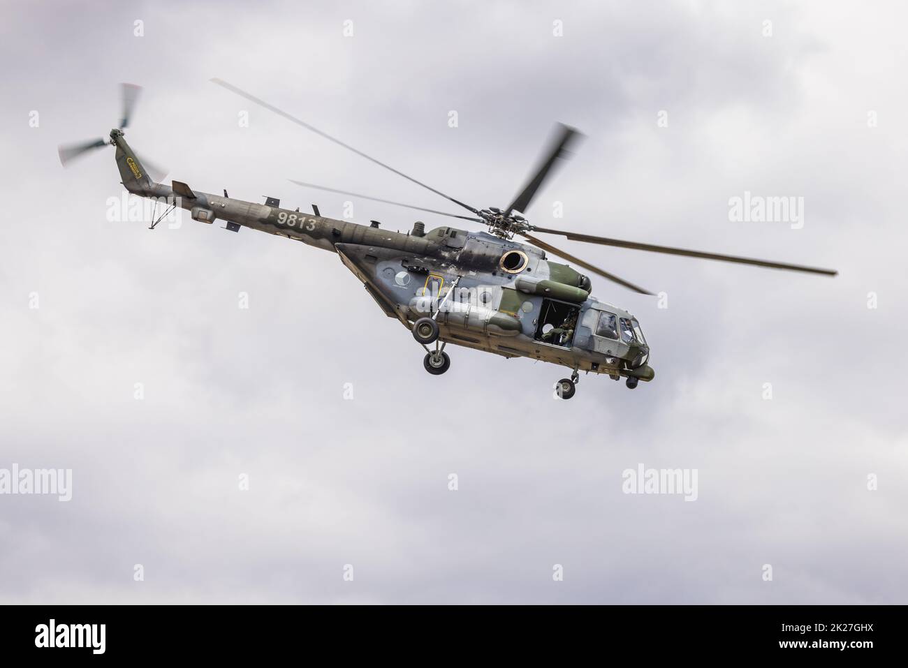 Czech Air Force Mi-171Sh Combat - Transport Hubschrauber in der Luft auf der Royal International Air Tattoo 2022 Stockfoto