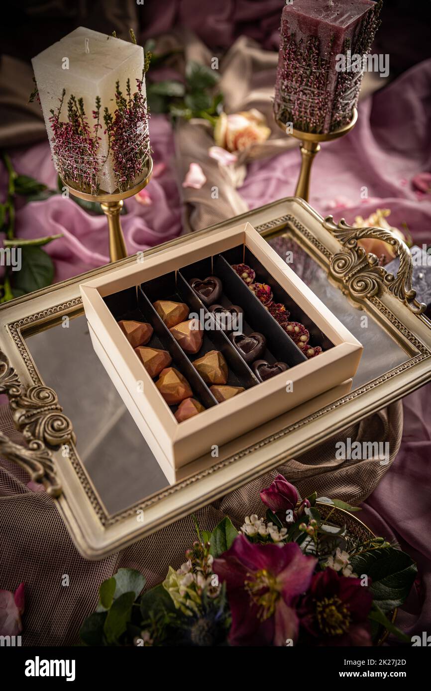 Luxuriöse Schokoladenbonbons Stockfoto