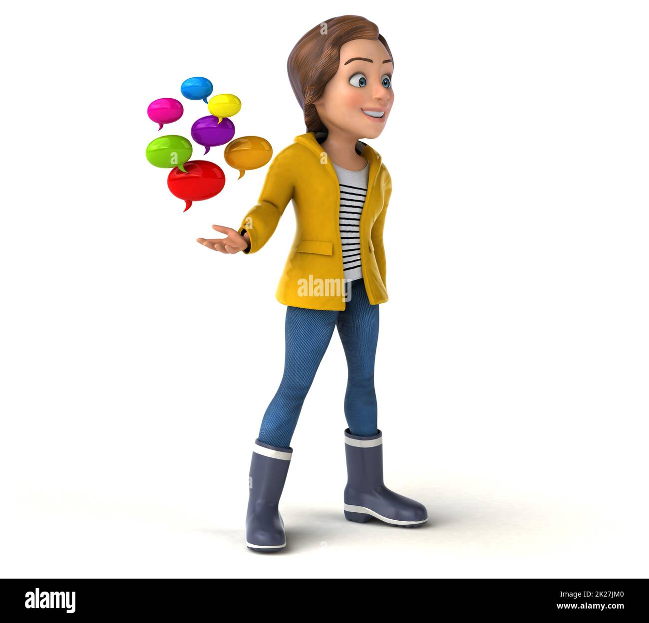 Fun 3D-Illustration von einem Cartoon Teenager-Mädchen Stockfoto