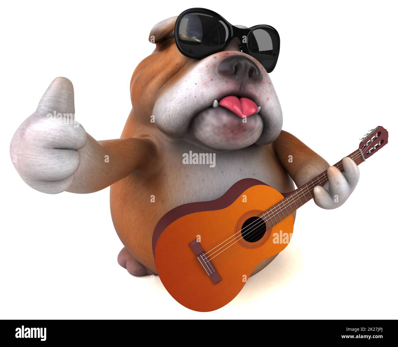 Spaß Bulldog - 3D-Darstellung Stockfoto