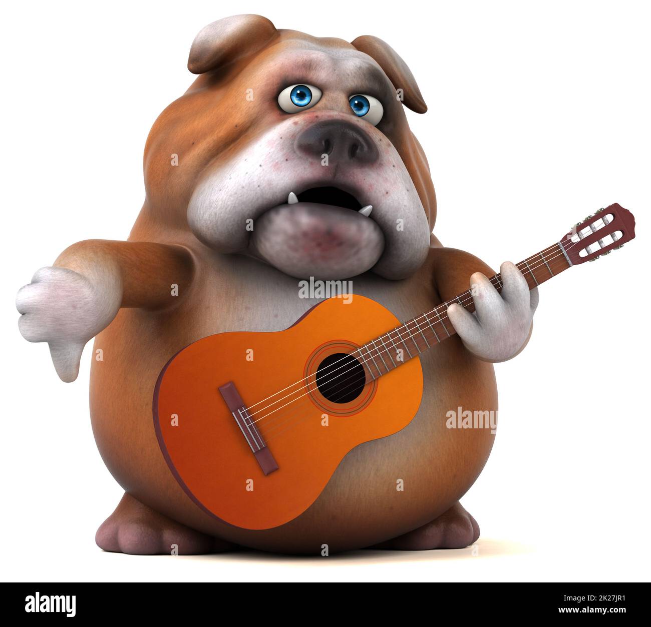 Spaß Bulldog - 3D-Darstellung Stockfoto