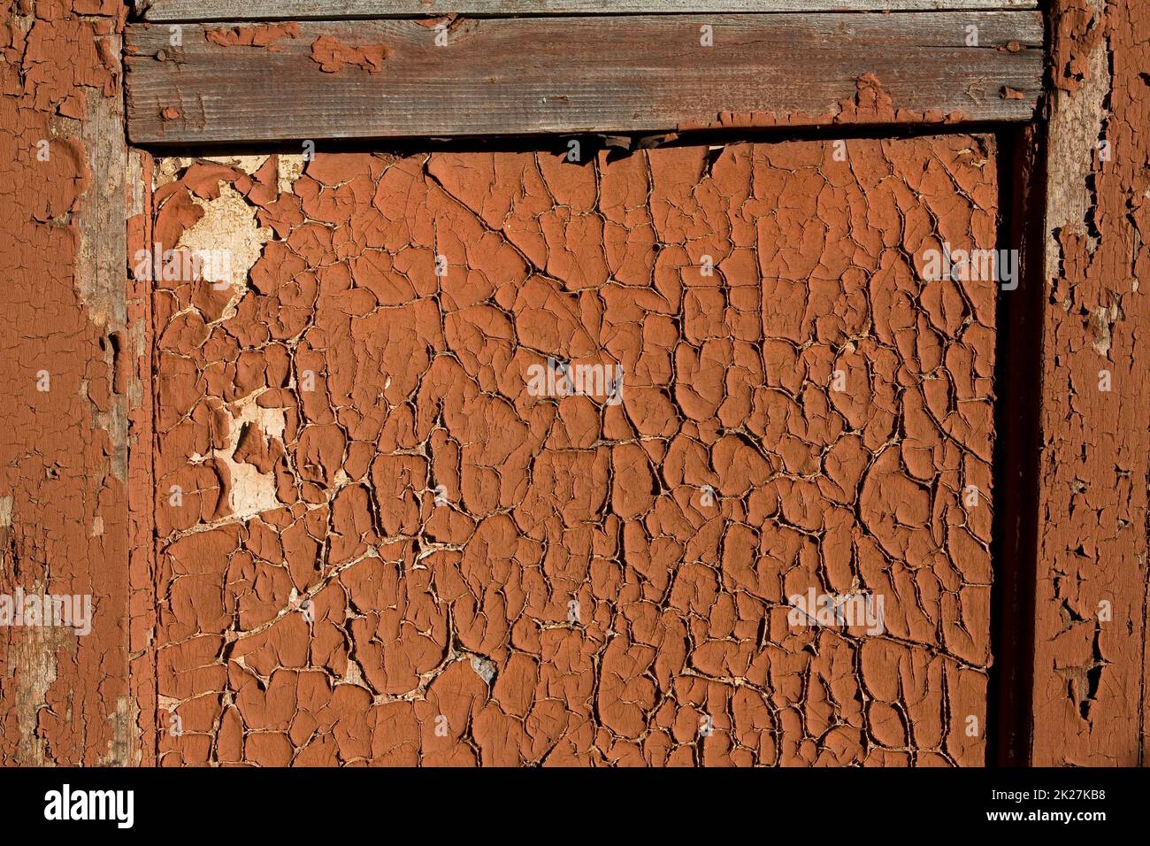 Alte Tür mit gerissener Farbe Stockfoto