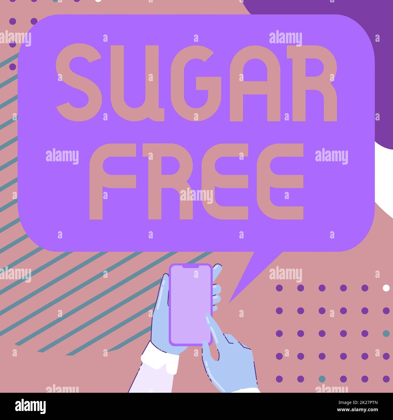 Schreiben mit Text „Zuckerfrei“. Geschäftsinitiativen enthalten keinen Zucker und haben nur künstliche Süßstoffe statt mobiler Zeichenfreigabe positive Kommentare und gute Sprachblasen Stockfoto