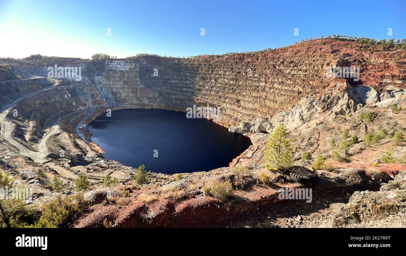 Bergbaugebiet Corta Atalaya in den Riotinto-Minen Stockfoto