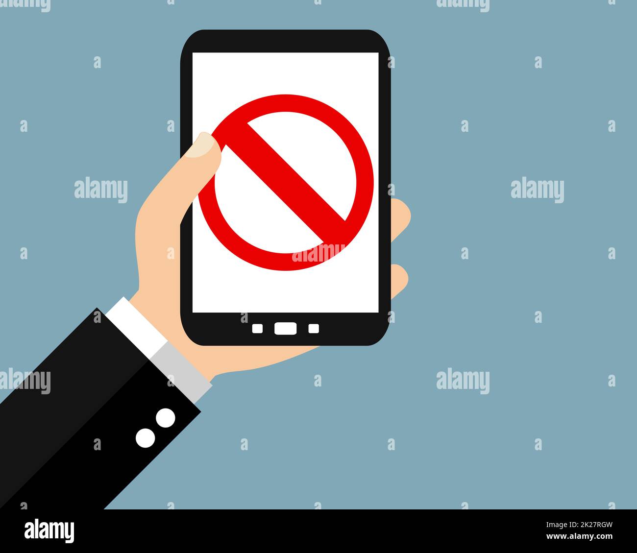 Blockierte oder illegale Inhalte auf Smartphone – Flachdesign-Banner Stockfoto