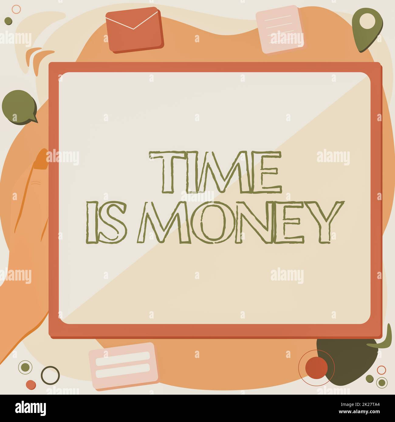 Schilder zeigen Zeit ist Geld. Word for, um Dinge so schnell wie möglich zu erledigen und keine Zeit zu verschwenden Abstrakt Löschen des Browserverlaufs, Bearbeiten Organisieren von Online-Dateien. Stockfoto