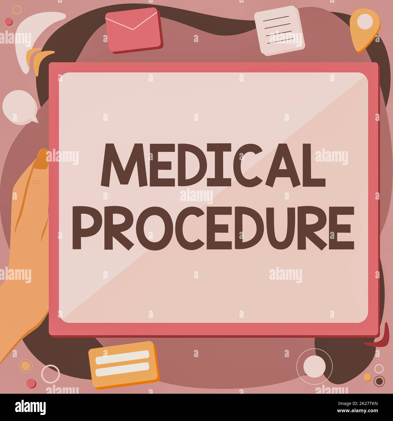 Schild zeigt medizinische Prozedur an. Internet-Konzept eine Maßnahme, die ein Ergebnis des Gesundheitswesens erreichen soll Abstract Löschen Browser Historie, Bearbeiten Organisieren Online-Dateien. Stockfoto