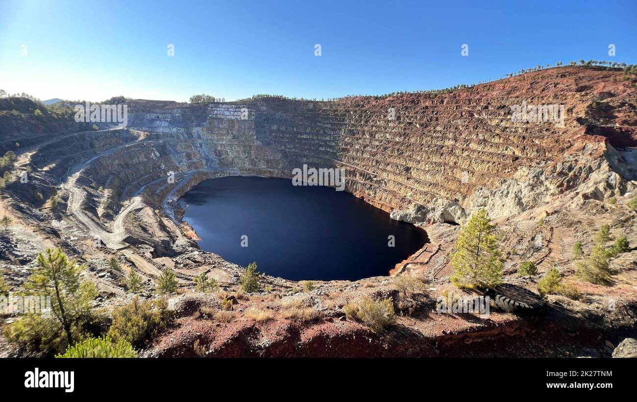 Bergbaugebiet Corta Atalaya in den Riotinto-Minen Stockfoto