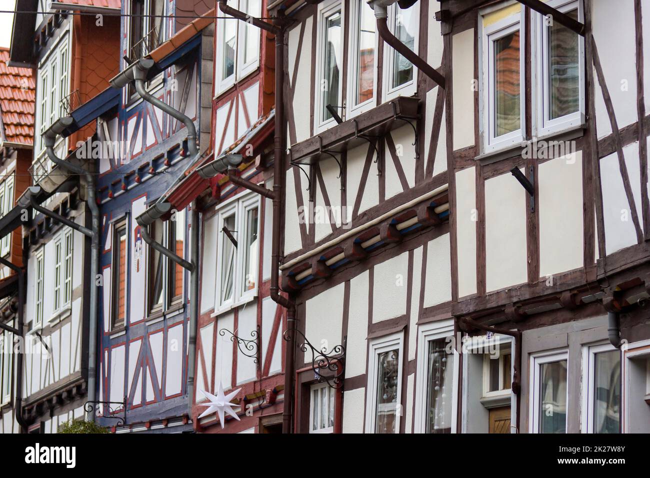 Malerische Häuser in Bad Sooden-Allendorf im Werra-Tal in Deutschland Stockfoto