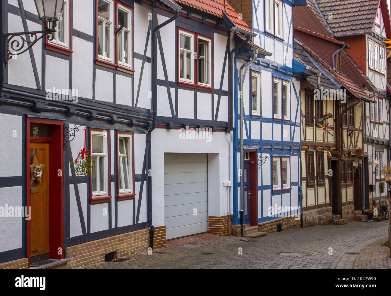 Malerische Häuser in Bad Sooden-Allendorf im Werra-Tal in Deutschland Stockfoto