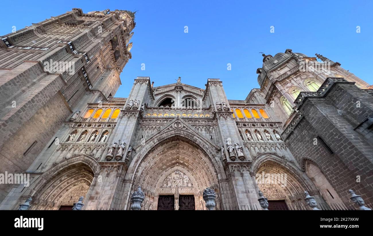 Fassade der Kathedrale von toledo Stockfoto