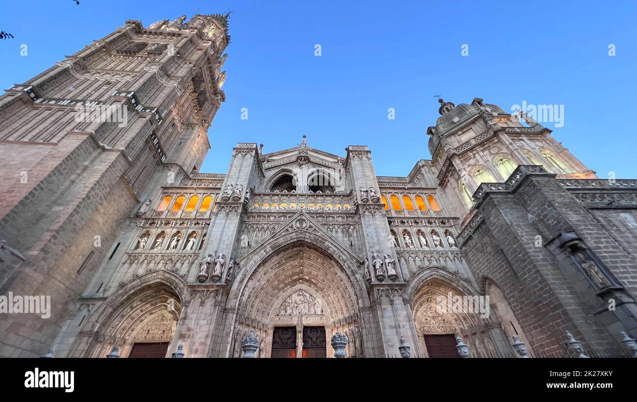 Fassade der Kathedrale von toledo Stockfoto