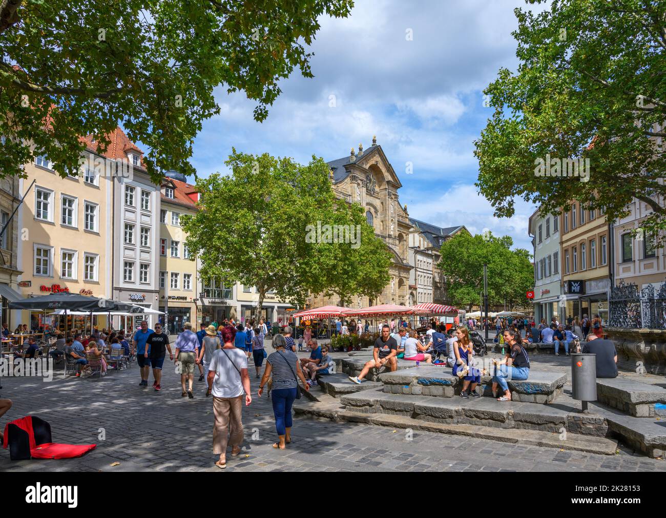 Grüner Markt, Bamberg, Bayern, Deutschland Stockfoto