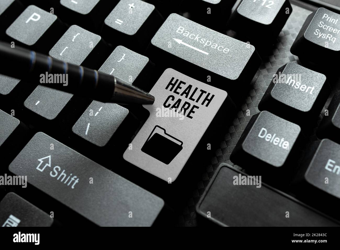 Handschrifttext Health Care. Internet Concept organisierte Bereitstellung von medizinischer Versorgung für Einzelpersonen oder Community Typing Programmplan, Wiederholungs- und Debugging Programmzeichencodes Stockfoto