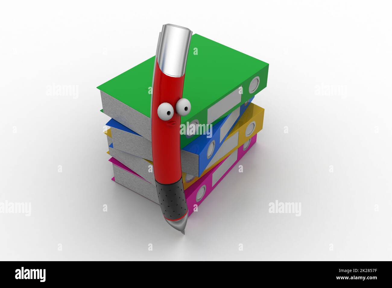 Dateiordner mit Stift Stockfoto
