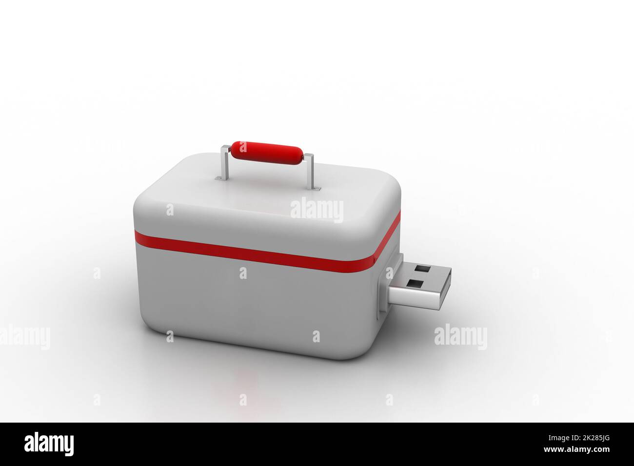 Erste-Hilfe-Box von usb-Flash-Laufwerk hergestellt Stockfoto