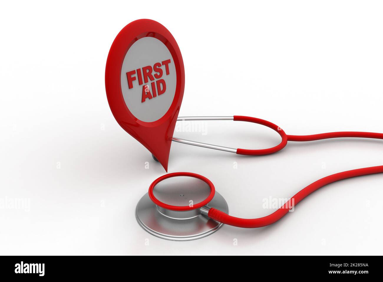 Stethoskop mit Kartenfinder Stockfoto