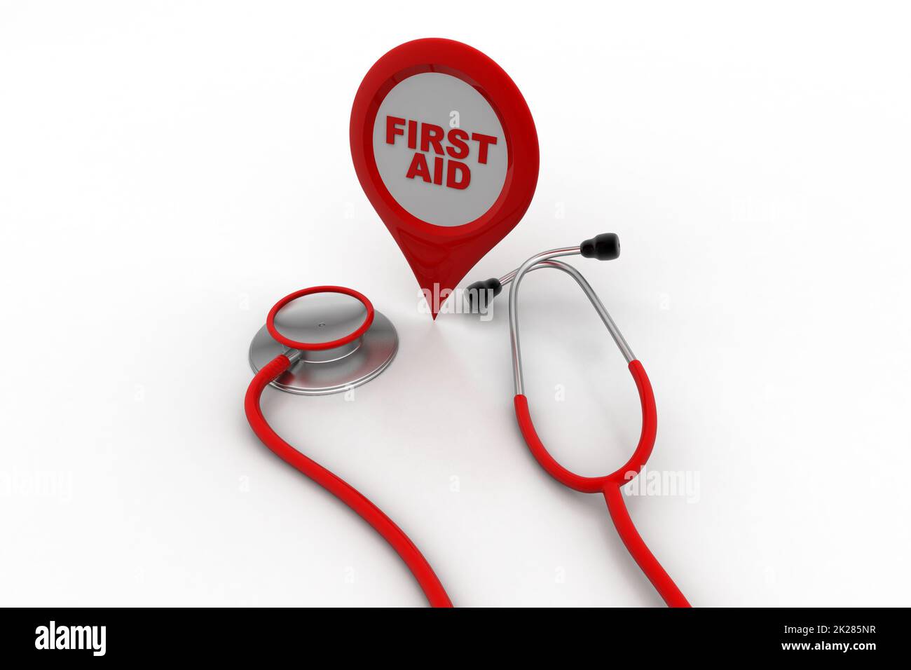 Stethoskop mit Kartenfinder Stockfoto