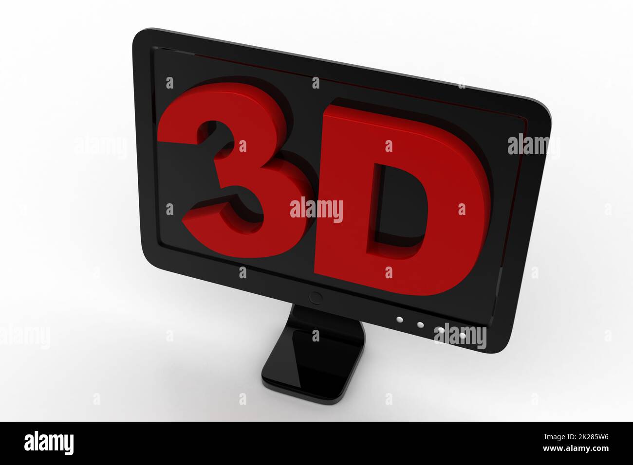 3D Text mit dem Computermonitor Stockfoto