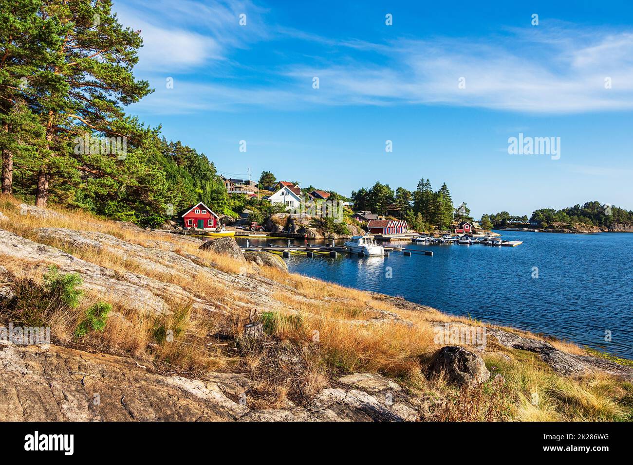 Die Landschaft an der Bucht StÃ¸lekilen in Norwegen Stockfoto