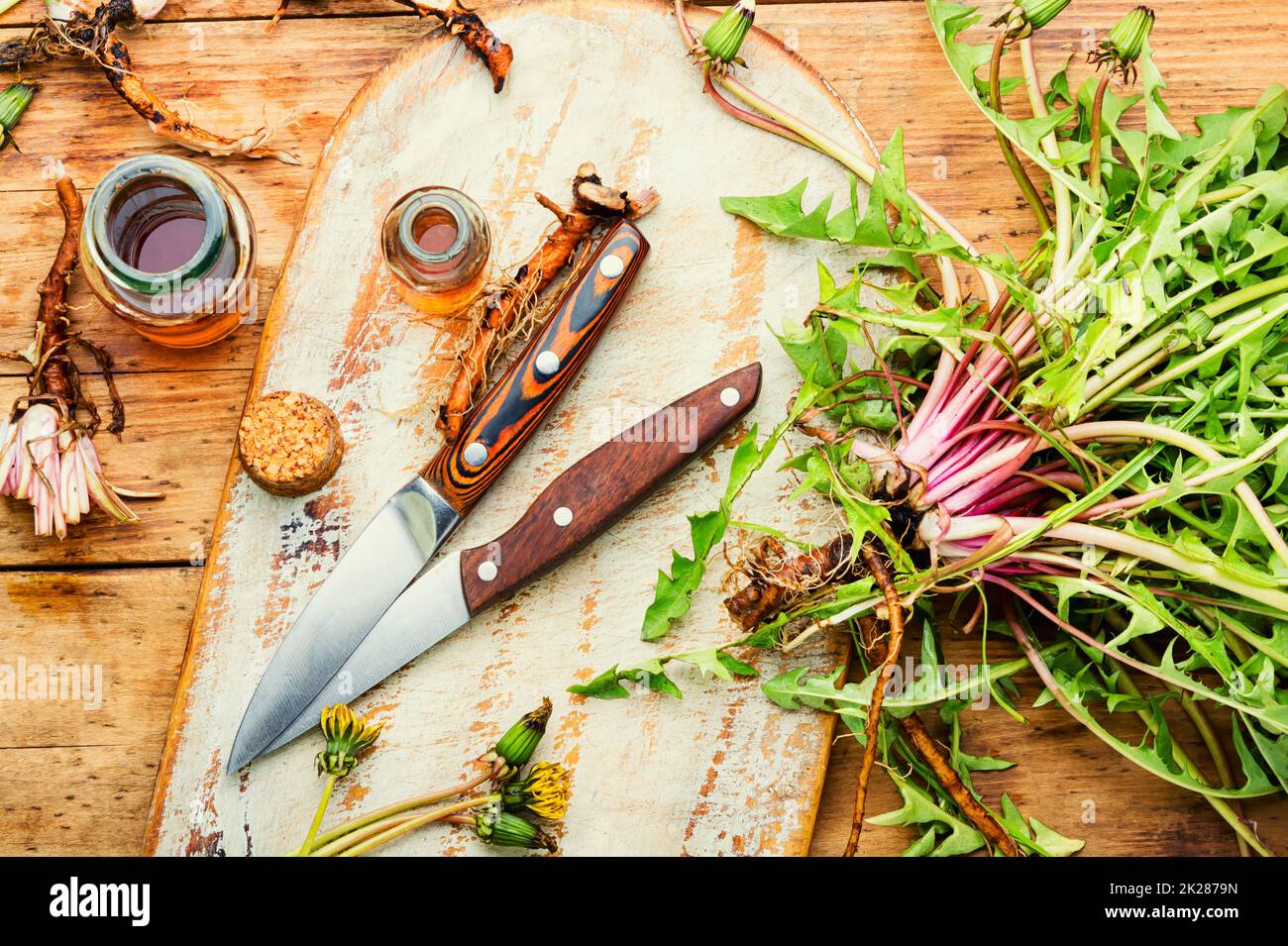 Heilkräuter in der Kräutermedizin Stockfoto