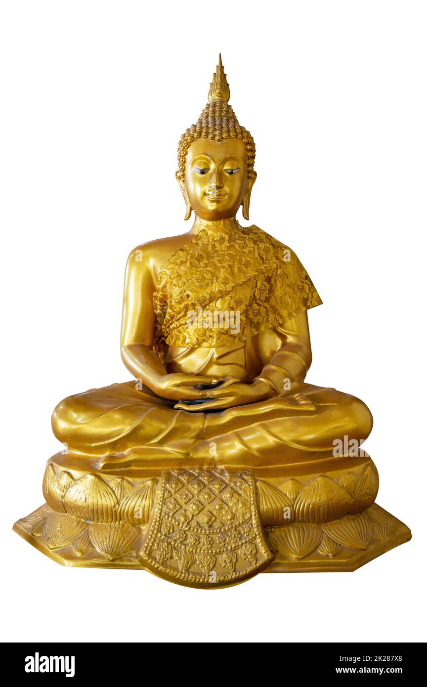 Buddha-Bild auf weißem Hintergrund isolieren Stockfoto