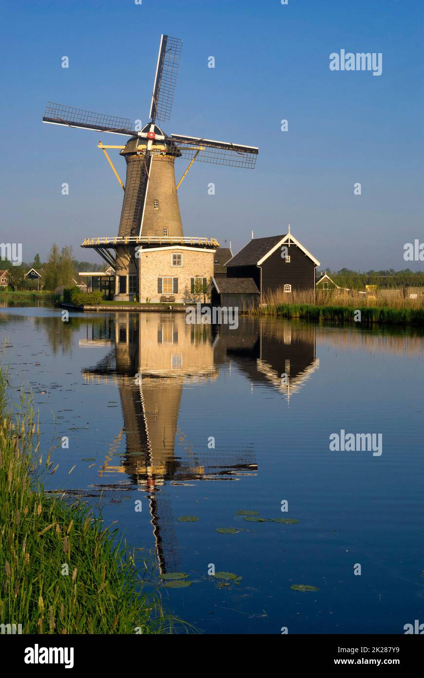 Windmühle De Vriendschap in Bleskensgraaf Stockfoto