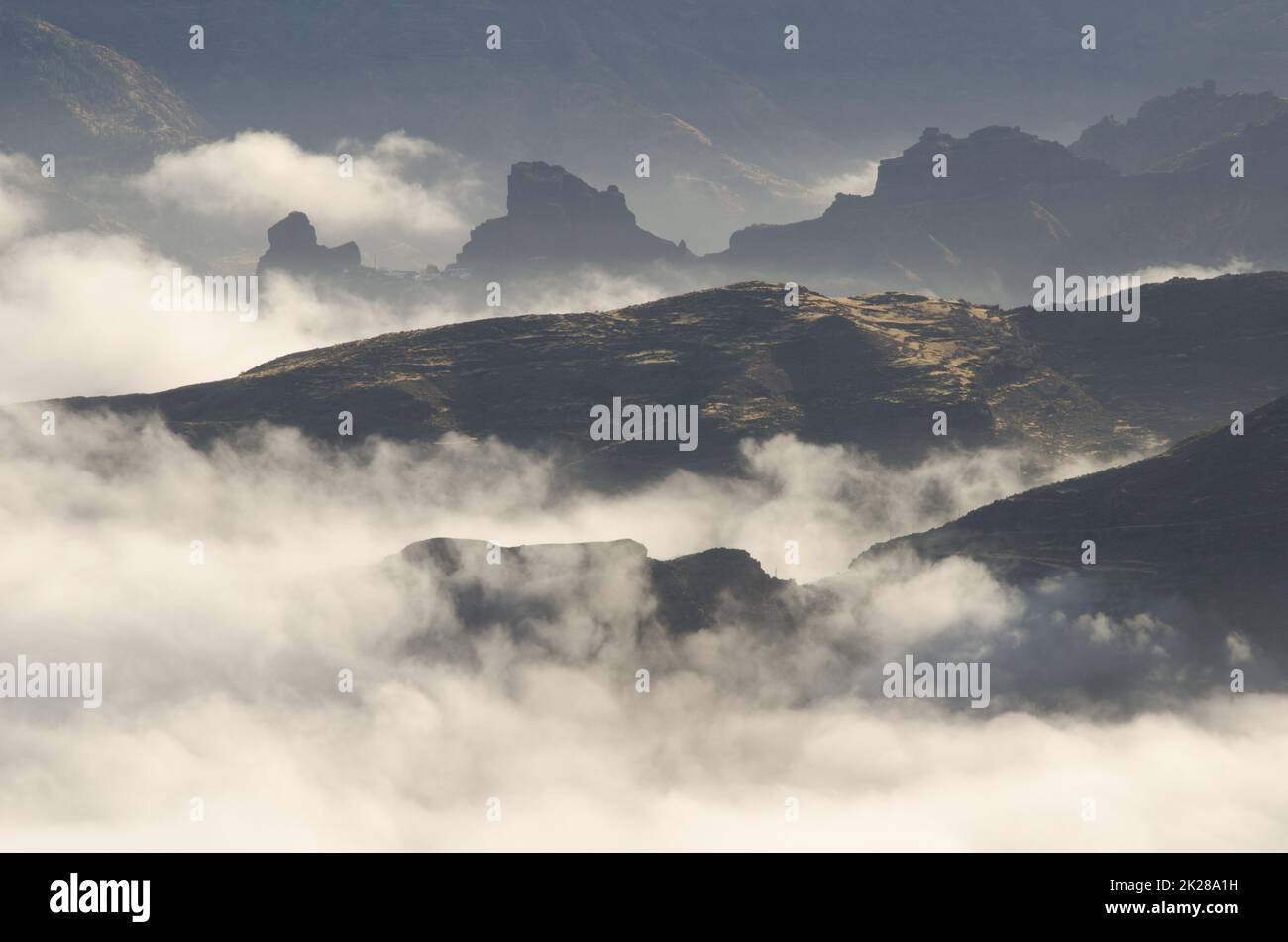 Klippen und Hänge des Nublo Rural Park. Stockfoto