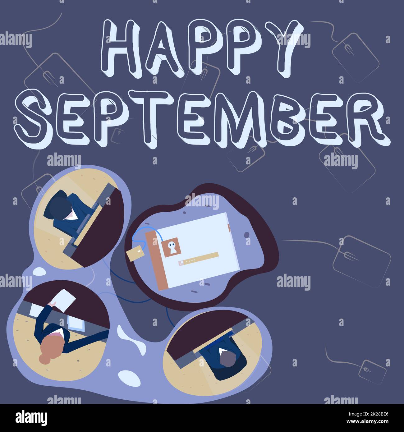 Konzeptausstellung Happy September. Geschäftskonzept, das die Freude des neunten Monats des 