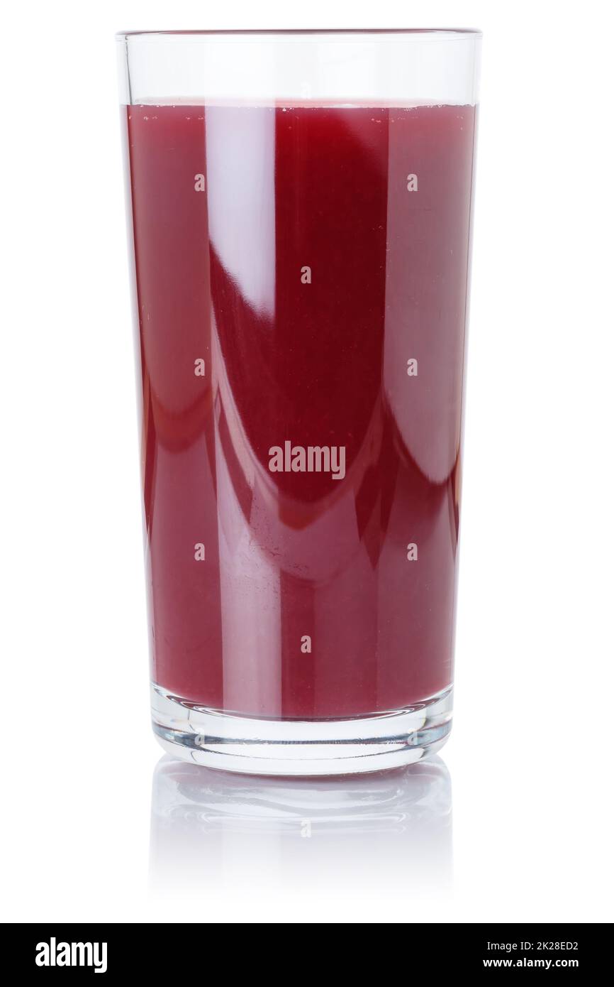 Beeren-Smoothie-Fruchtsaft Trinken Sie wilde Beeren in einem Glas, isoliert auf weiß Stockfoto