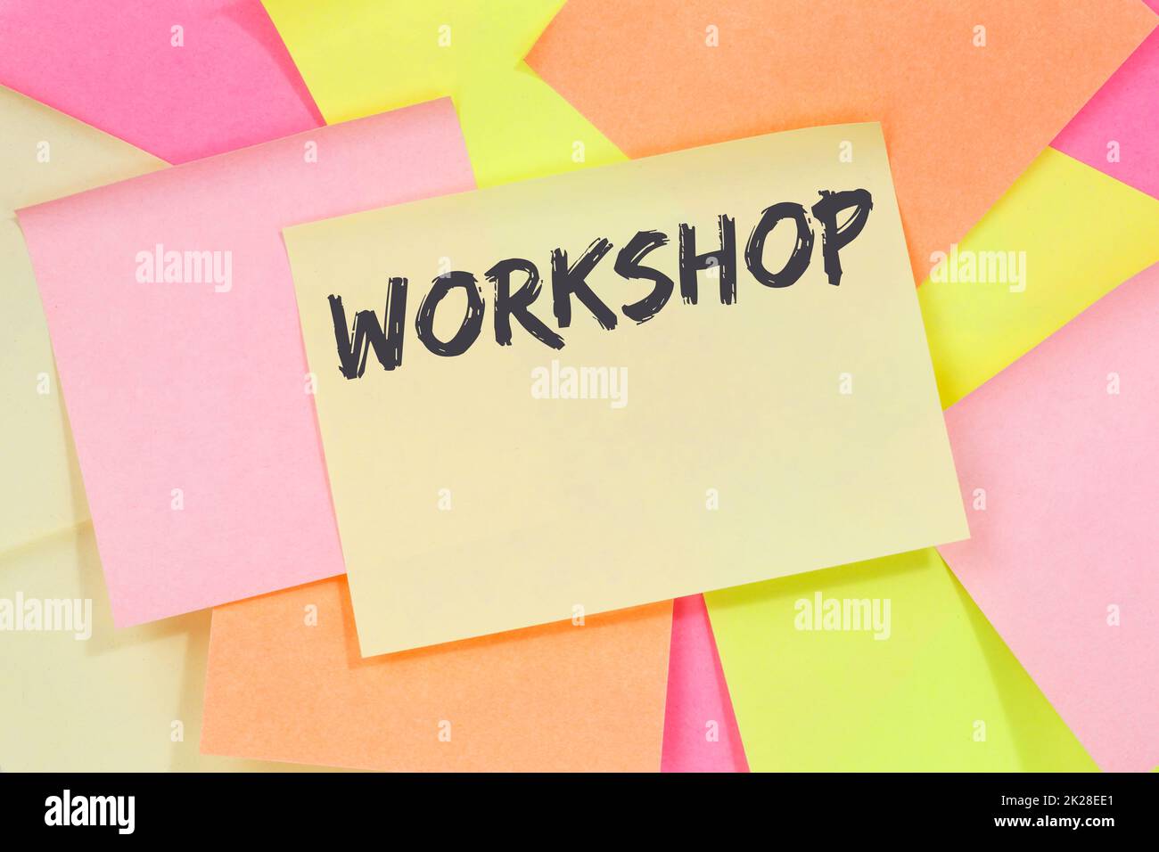 Workshop Training Lernseminar Schulung Geschäftskonzept Notizpapier Stockfoto