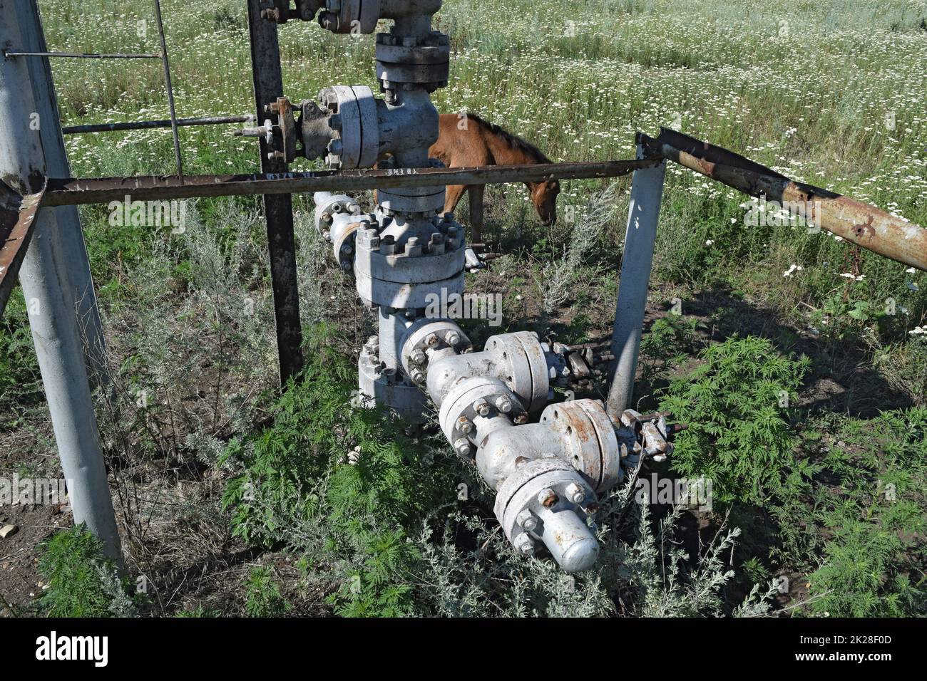 Ausrüstung von einer Ölquelle Stockfoto