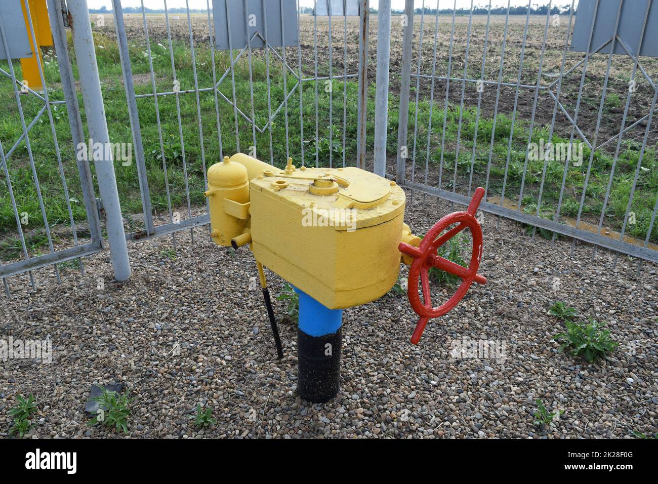 Die Verriegelung an der U-Gas Pipeline Stockfoto