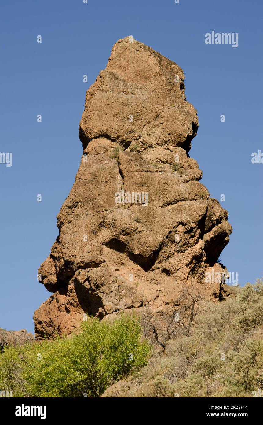 Felsige Klippen im Naturschutzgebiet Inagua. Stockfoto