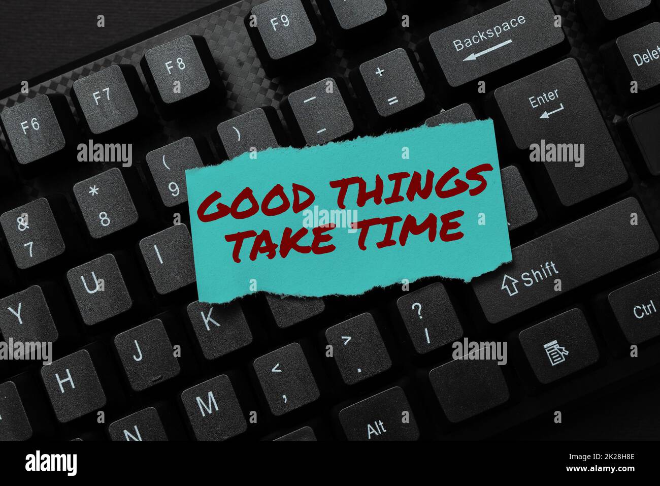 Schreiben Text anzeigen gute Dinge brauchen Zeit. Konzept bedeutet Geduld und Entschlossenheit, Ihre Ziele zu erreichen Einrichten einer neuen Online-Blog-Website durch Eingabe sinnvoller Internetinhalte Stockfoto
