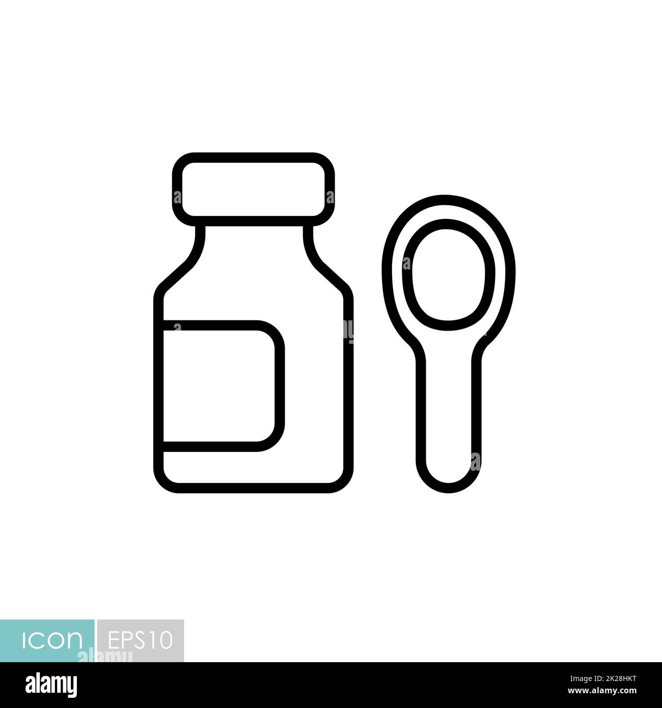 Vektorsymbol für Sirup-Arzneimittelflaschen Stockfoto