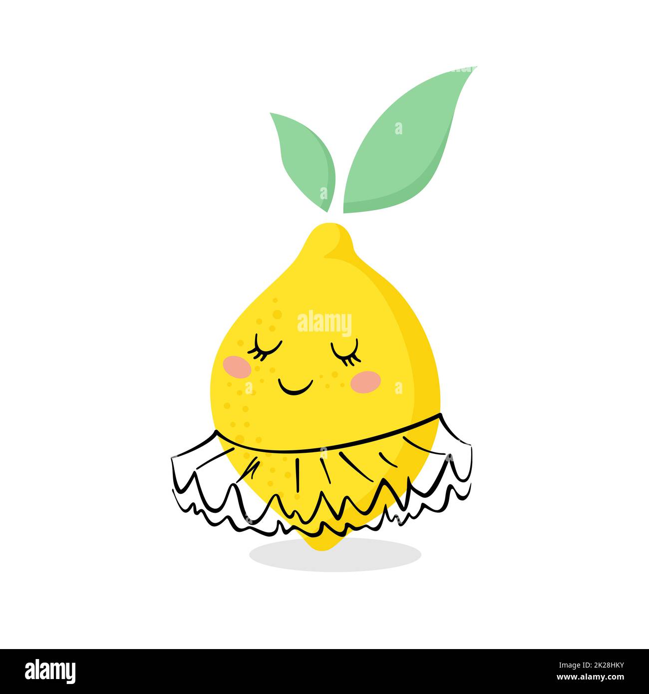 Zitronenmädchen im Rock-Logo-Vektor Stockfoto