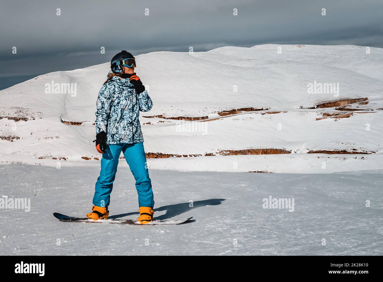 Winterurlaub im Skigebiet Stockfoto
