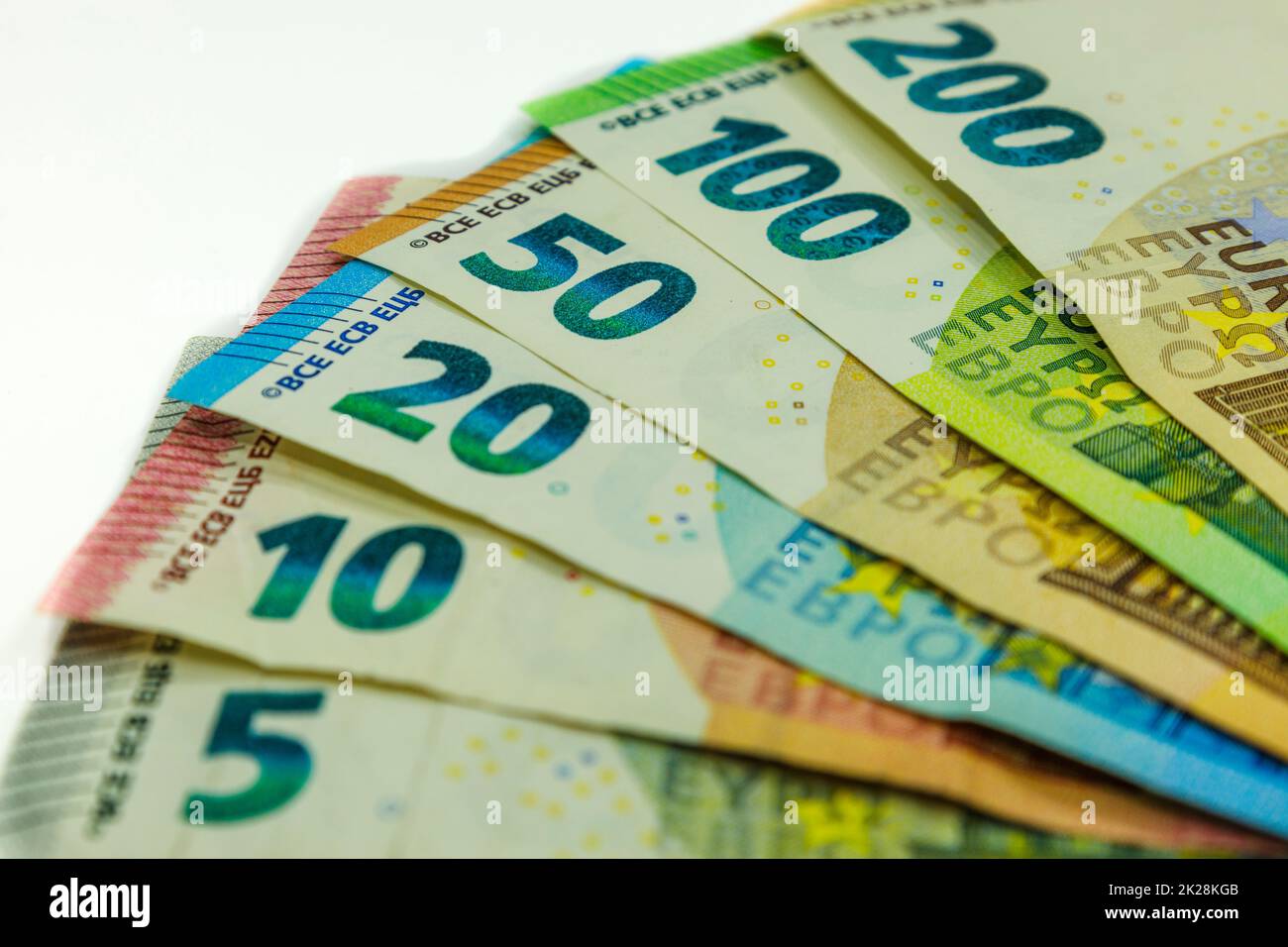 Währung Der Europäischen Union. Euro-Banknoten. Euro-Cash-Hintergrund. Euro Money Banknoten Stockfoto