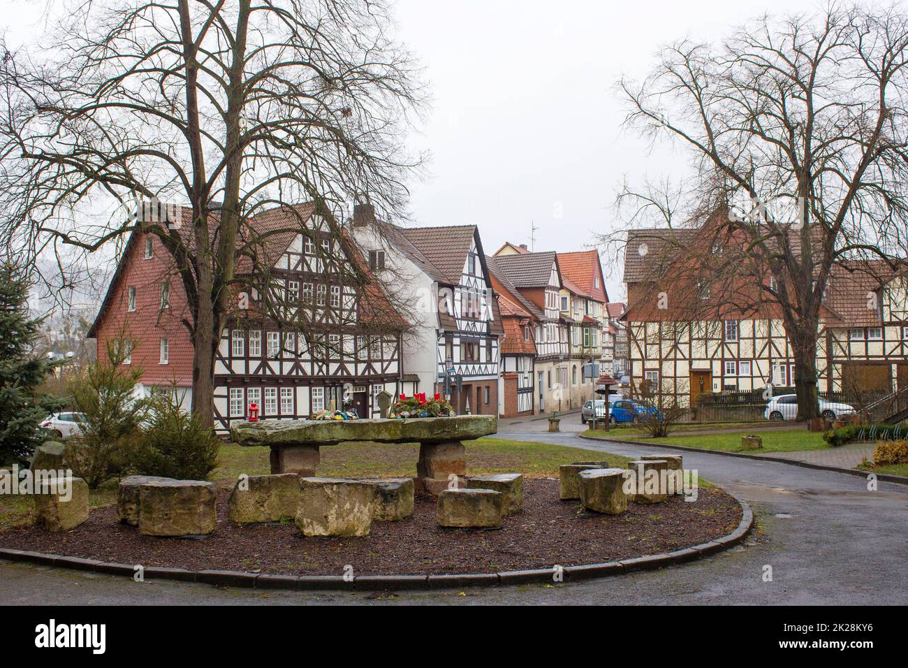 Die Stadt Bad Sooden-Allendorf im Werra-Tal in Deutschland, Hessen Stockfoto